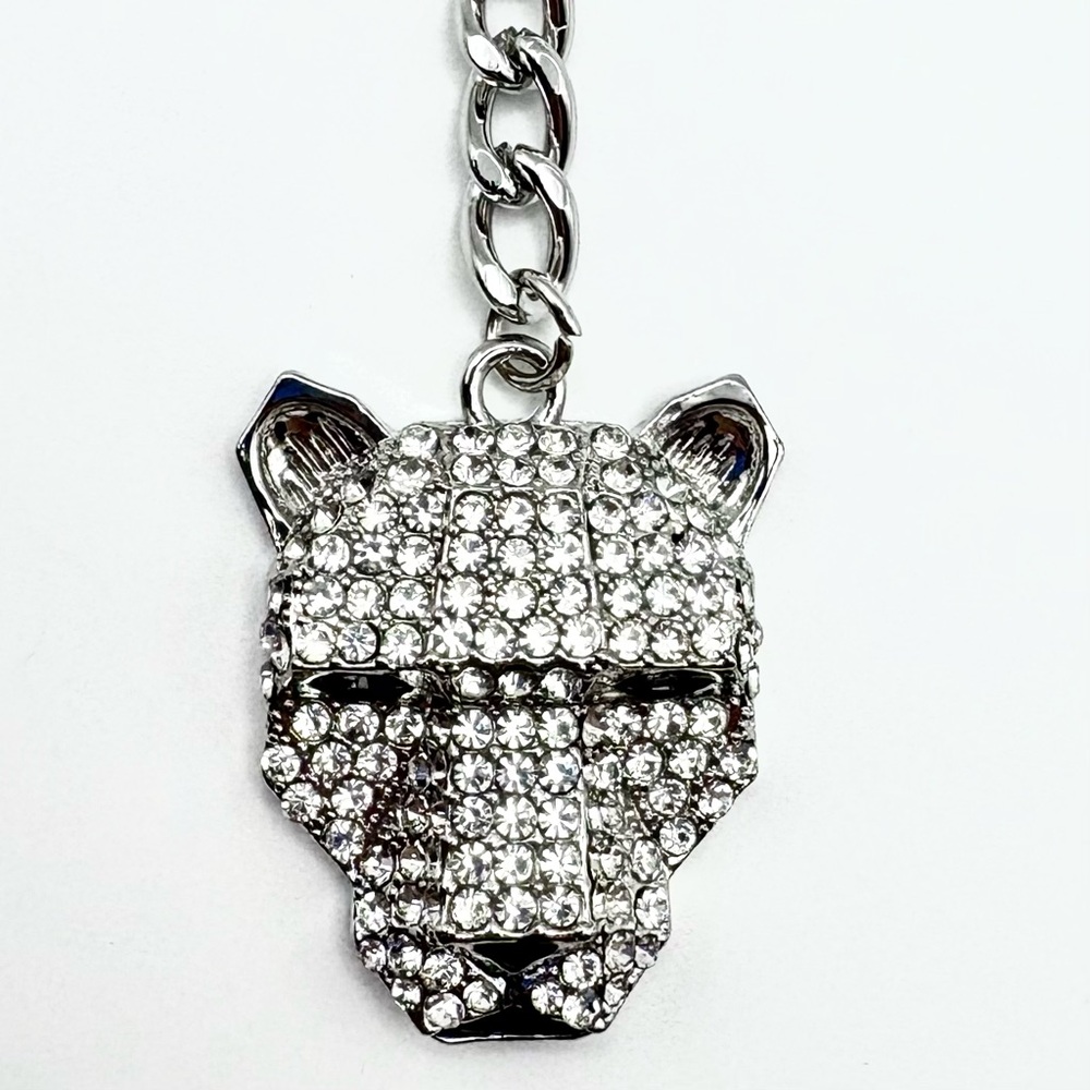 New Effy Rhinestone Panther Silver-Tone Keychain